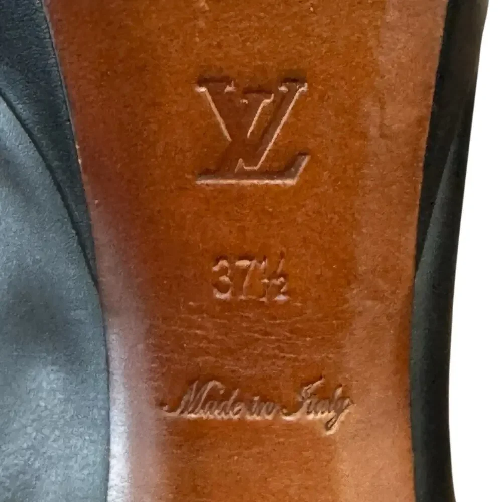 Louis Vuitton Heeled Platform Booties Black Leather Zipper Italy 37.5 EU 7.5 US - Picture 13 of 16